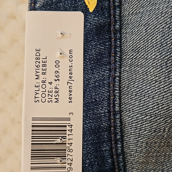 SEVEN7 BOYFRIEND WOMENS JEANS ROLLED UP CUFF SIZE 4 NEW WITH TAGS - Picture 6 of 14